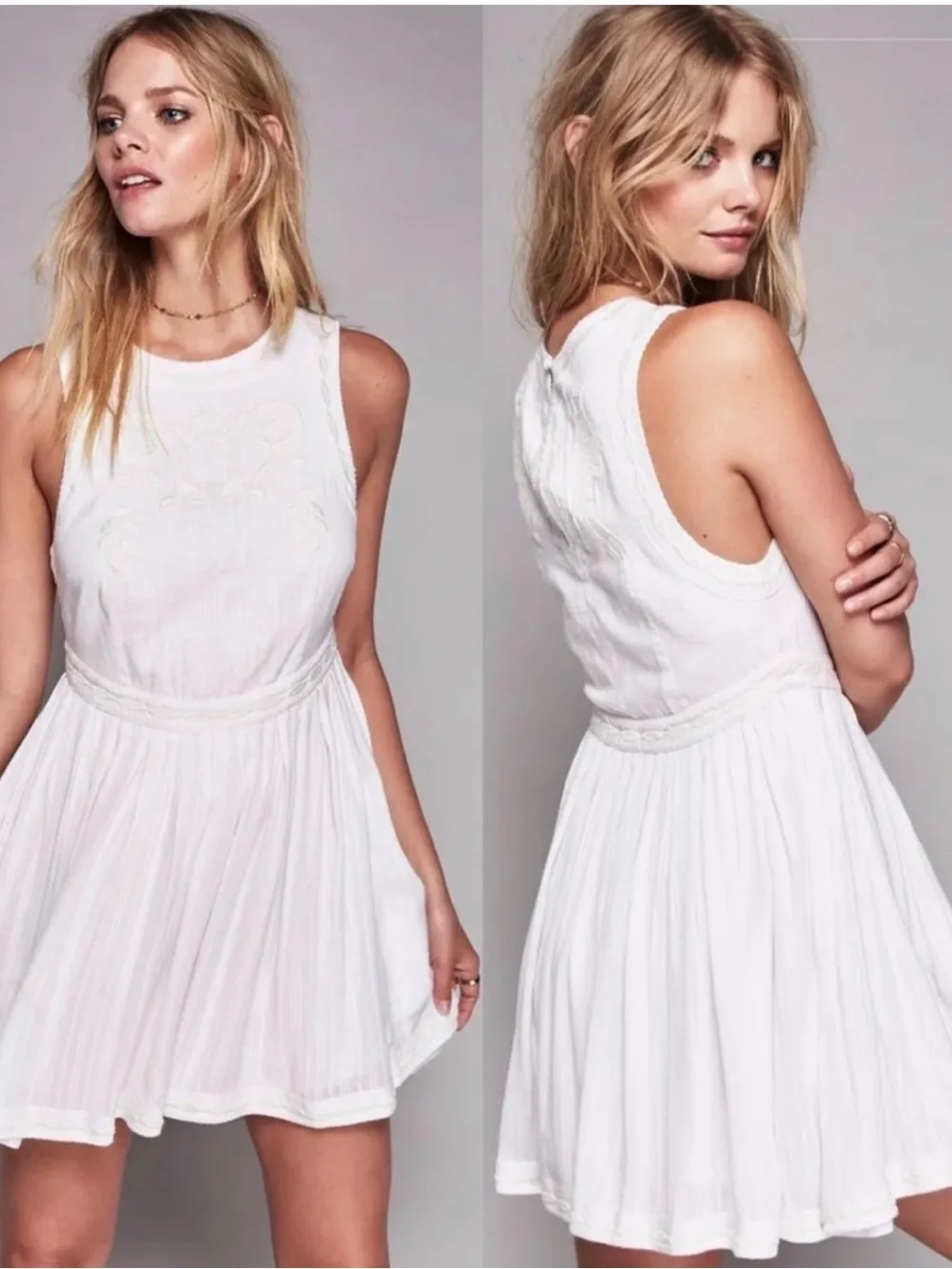 Free People White embroidered Dress